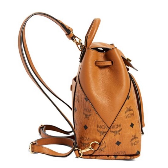 MCM Convertible Backpack/Crossbody Cognac Logo Bag - Picture 15 of 16